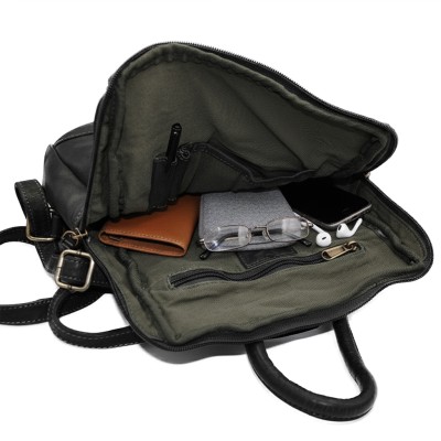 Sac à dos en cuir naturel 26x23x8 cm ANGLE