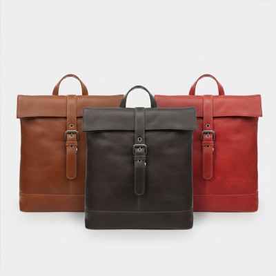 Sac à dos en cuir naturel 30x27x9 cm ASPA