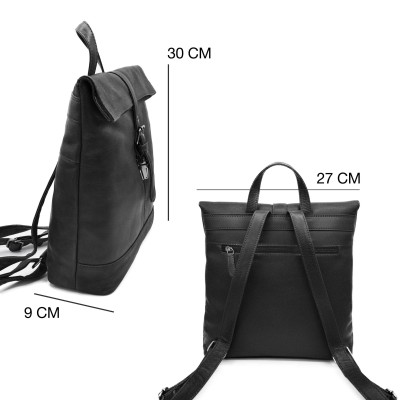 Sac à dos en cuir naturel 30x27x9 cm ASPA