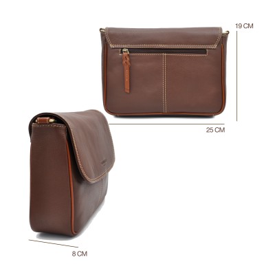 Sac bandoulière en cuir 19x25x8 cm MECO