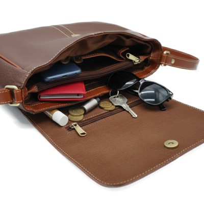 Sac bandoulière en cuir 19x25x8 cm MECO