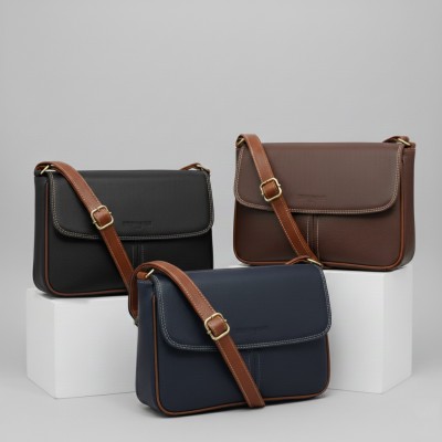 Sac bandoulière en cuir 19x25x8 cm MECO