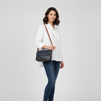 Sac bandoulière en cuir 19x25x8 cm MECO