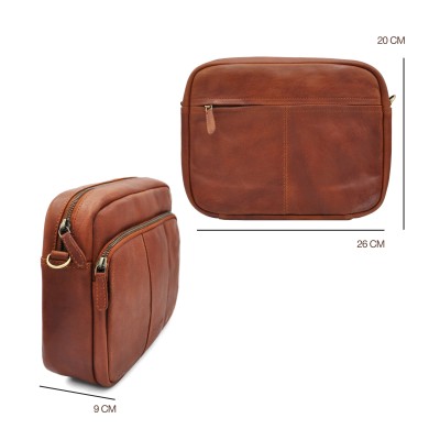 Sac bandoulière en cuir 20x26x9 cm SUQUE