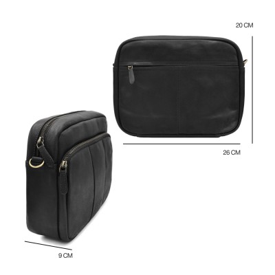 Sac bandoulière en cuir 20x26x9 cm SUQUE