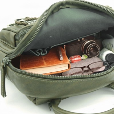 Sac à dos en cuir naturel 28x22x8 cm MELI