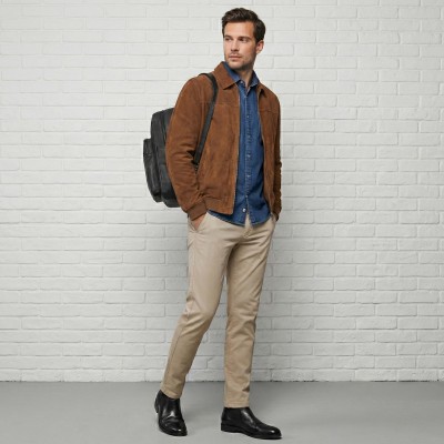 Sac à dos en cuir naturel 30x23x15 cm JARBO