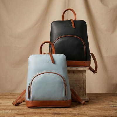 Sac à dos en cuir naturel 27x25x9 cm EYES