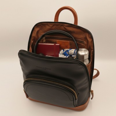 Sac à dos en cuir naturel 27x25x9 cm EYES