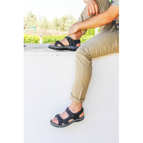 Sandales en cuir STONE avec fermeture velcro Zerimar - 3
