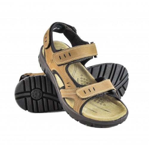 Sandales en cuir STONE avec fermeture velcro