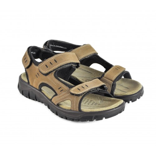 Sandales en cuir STONE avec fermeture velcro