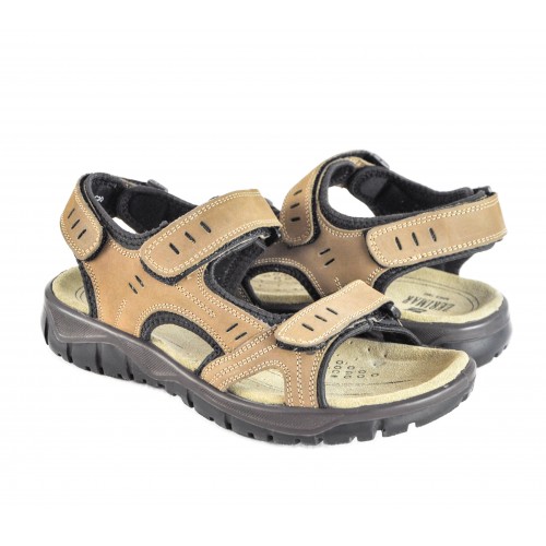 Sandales en cuir STONE avec fermeture velcro