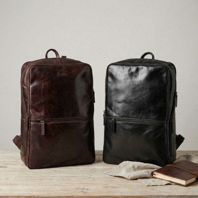 Sac à dos en cuir naturel 45x31x14 cm PLUS