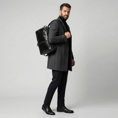 Sac à dos en cuir naturel 45x31x14 cm PLUS