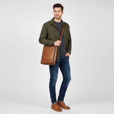 Sac bandoulière en cuir 35x25x7 cm OCEAN&APACHE