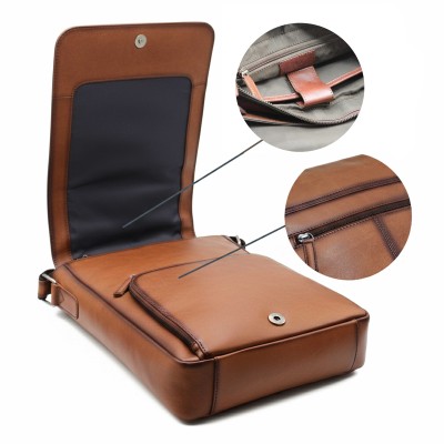 Sac bandoulière en cuir 35x25x7 cm OCEAN&APACHE