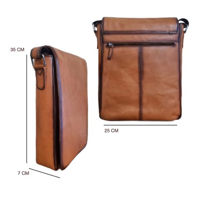 Sac bandoulière en cuir 35x25x7 cm OCEAN&APACHE