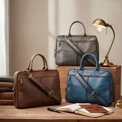 Porte-documents multi-espaces en cuir 30x40x8,5 cm OCEAN&APACHE