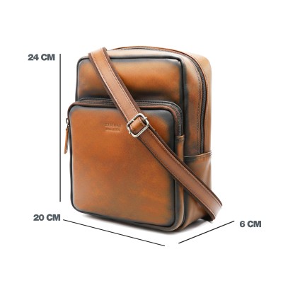 Sac bandoulière en cuir 24x20x6 cm OCEAN&APACHE