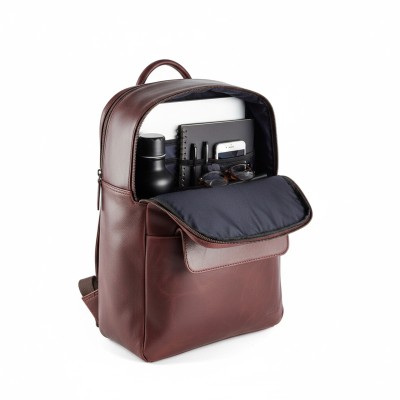 Sac à dos en cuir naturel 38x28x11 cm BLOKE