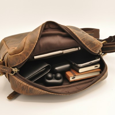 Sac bandoulière en cuir modèle GHOST 20x16x5,5 cm