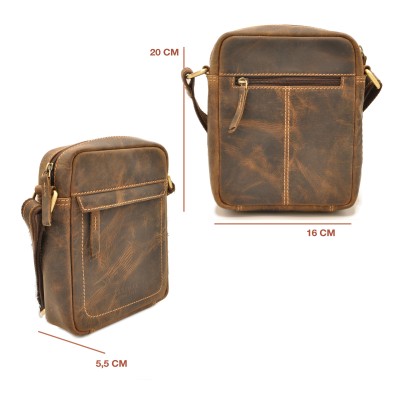 Sac bandoulière en cuir modèle GHOST 20x16x5,5 cm