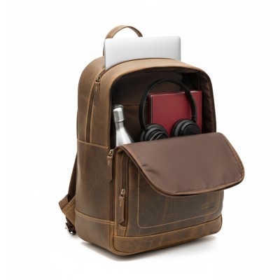 Sac à dos en cuir naturel 30x40x12 cm MERCO