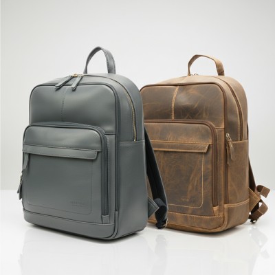 Sac à dos en cuir naturel 30x40x12 cm MERCO