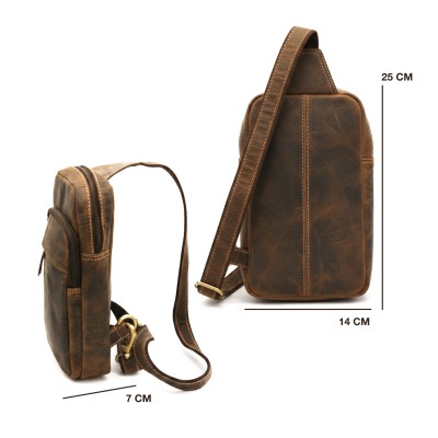 Sac bandoulière en cuir modèle DUNN 25x14x7 cm