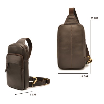 Sac bandoulière en cuir modèle DUNN 25x14x7 cm