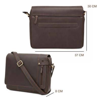 Mallette en cuir avec bandoulière 37x30x8 cm CLUB