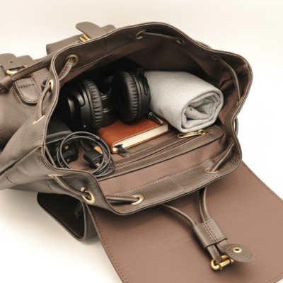 Sac à dos en cuir naturel 40x33x11 cm BEFIK