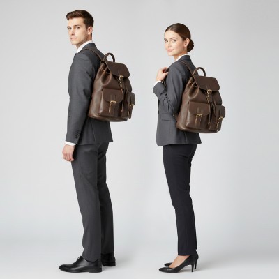 Sac à dos en cuir naturel 40x33x11 cm BEFIK