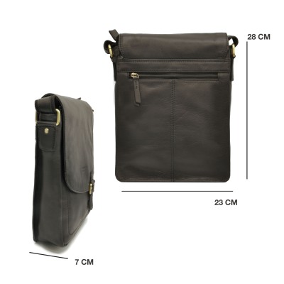 Sac bandoulière en cuir modèle CAVAL 28x23x7 cm