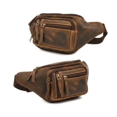Banane en cuir avec plusieurs compartiments 26x12x6 cm