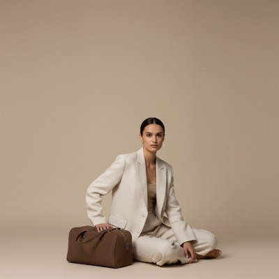 Sac bandoulière en daim avec cadenas et clé 34x20x12 cm