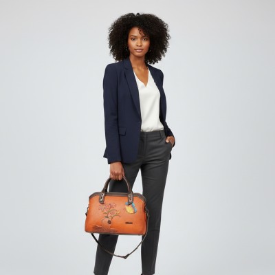 Sac en cuir gravé avec double poignée 30x20x9 cm ABRIL