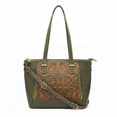 Sac en cuir gravé avec double poignée 30x24x11 cm GIARDE