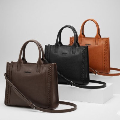 Sac à main en cuir à double anses 30x25x11 cm HALLE