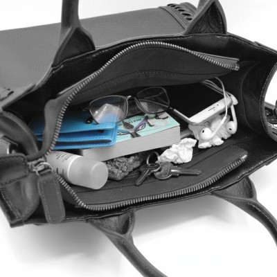 Sac à main en cuir à double anses 30x25x11 cm HALLE