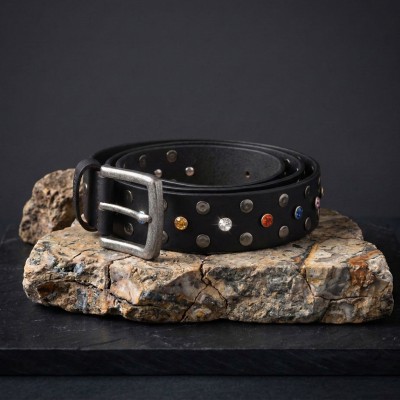 Ceinture en cuir avec clous 39 mm GEM