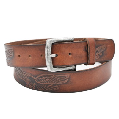Ceinture en cuir gravée EAGLE 39 mm