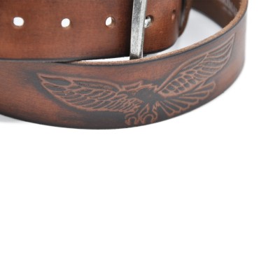 Ceinture en cuir gravée EAGLE 39 mm