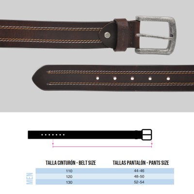 Ceinture cuir 38 mm modèle PUNTE
