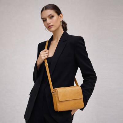 Sac bandoulière en cuir 16x20x5 cm MALIBU