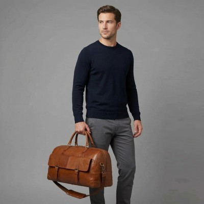 Grand sac de voyage en cuir 28x49x24 cm DECOX