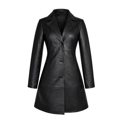 Manteau long boutonné - veste modèle MARZIA