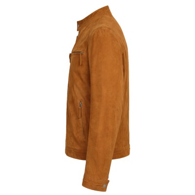 Veste en daim avec fermeture éclair modèle GALAN