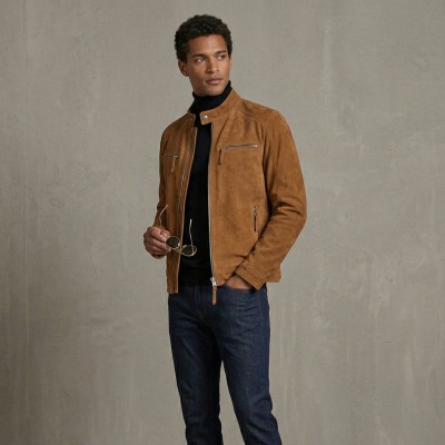 Veste en daim avec fermeture éclair modèle GALAN